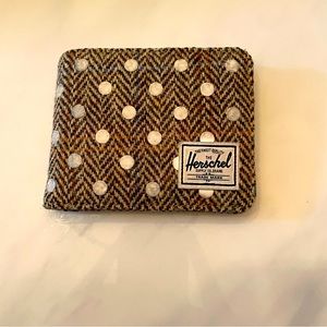 Herschel Supply Co. Roy RFID Tweed Polkadots Wallet Used Excellent Condition